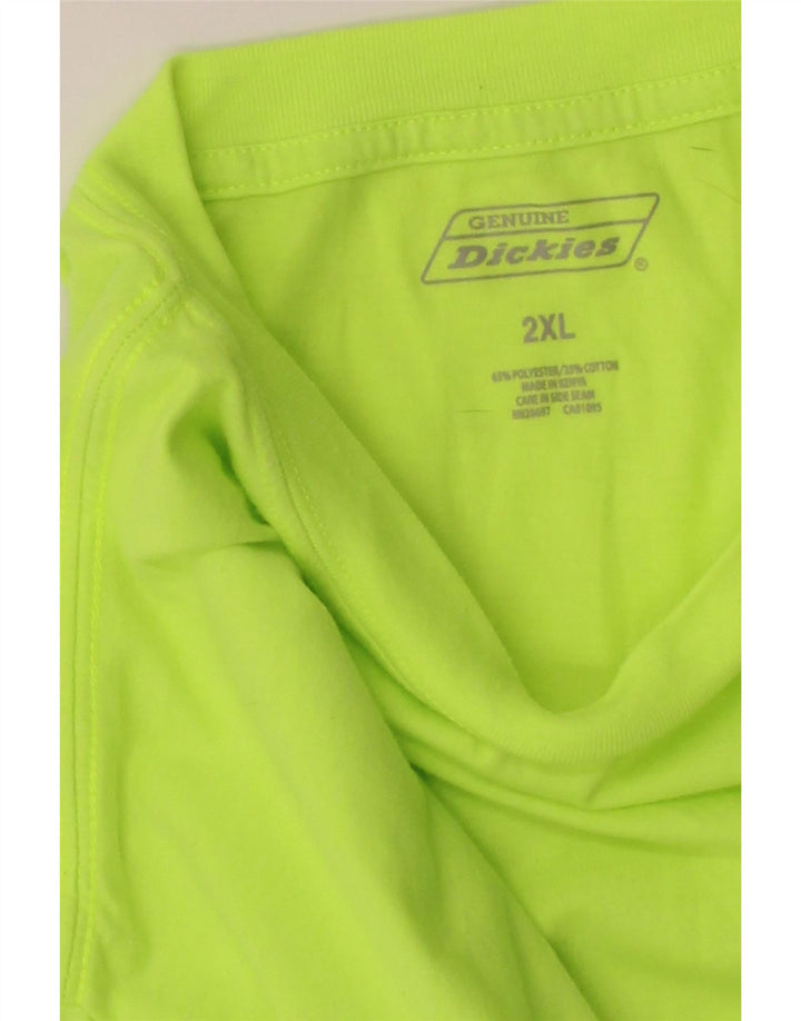 DICKIES Mens T-Shirt Top 2XL Green Polyester Vintage Dickies and Second-Hand Dickies from Messina Hembry 