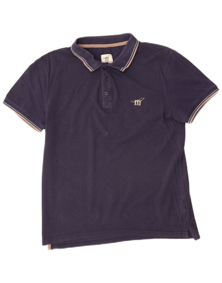 Tricou polo Henry Cottons pentru bărbați, bumbac bleumarin mediu
