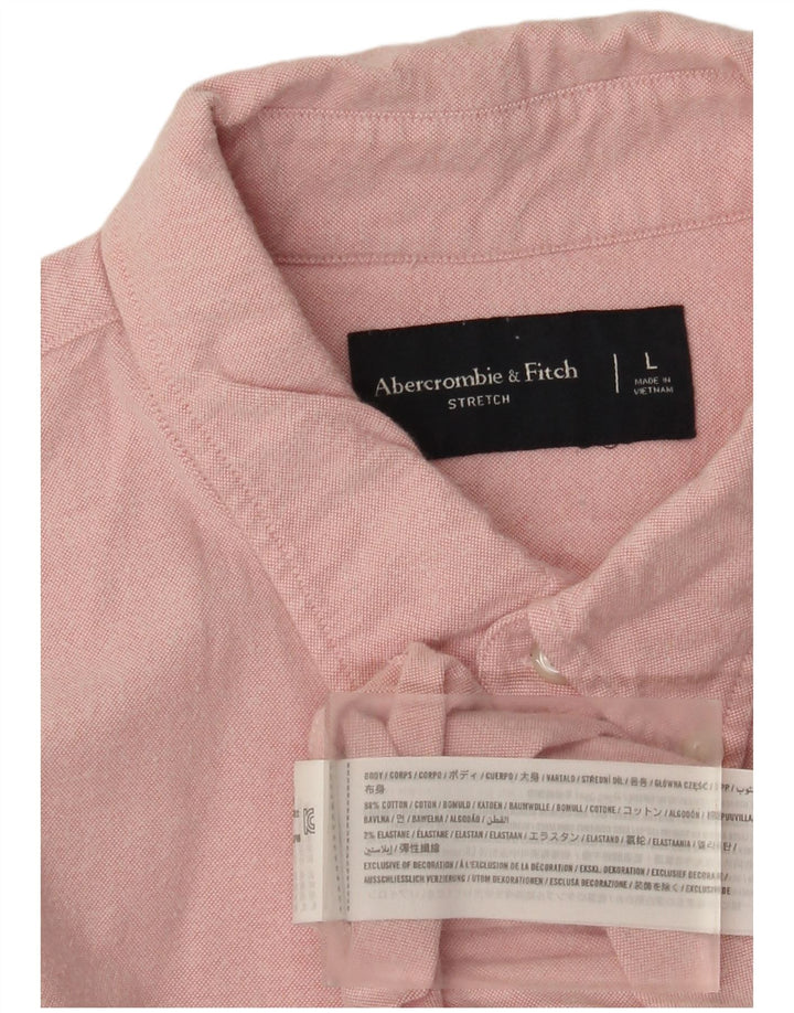 Cămașă pentru bărbați Abercrombie & Fitch, bumbac mare, roz