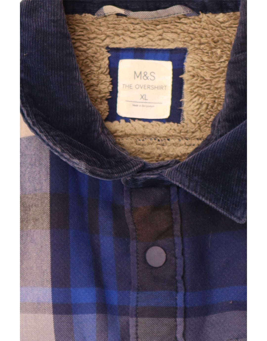 Cămașă pentru bărbați Marks & Spencer Cămașă Lumberjack XL, poliester cu carouri albastre