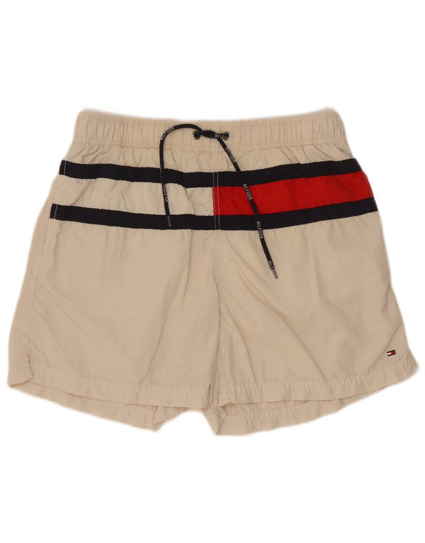 Pantaloni scurți de înot Tommy Hilfiger pentru bărbați, din poliester color bloc, bej mic