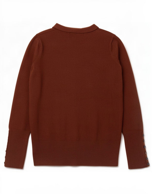 Pulover cu decolteu în V Zara pentru femei UK 14, mare, maro, raion