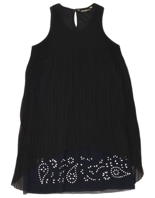 Rochie A-Line plisată Desigual pentru femei EU 36 Mic Negru Paisley