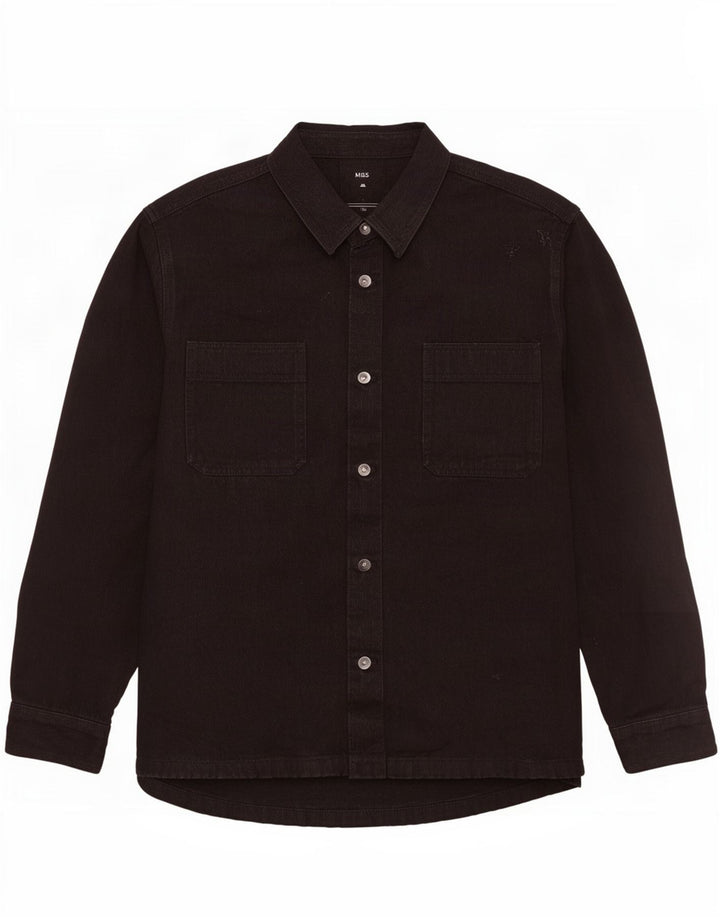 Cămașă din blugi pentru bărbați Marks & Spencer, bumbac negru 3XL