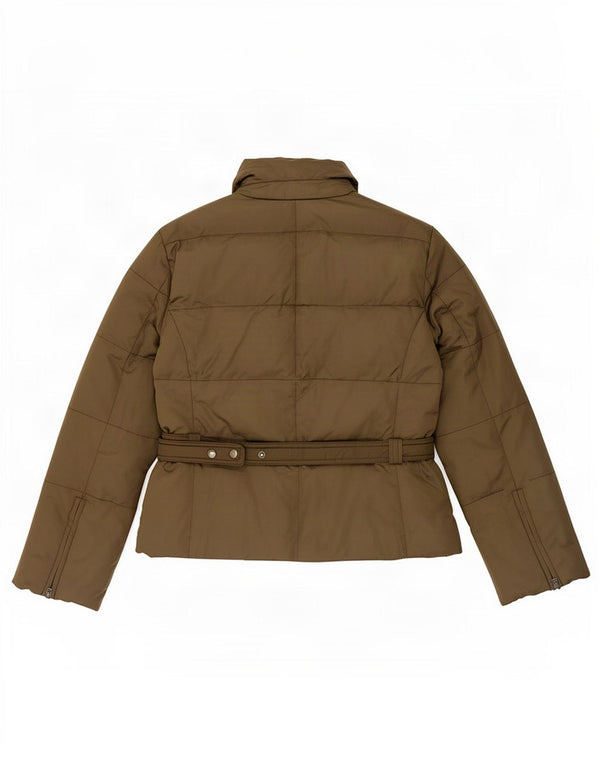 Jachetă căptușită pentru femei Zara UK 18 XL Kaki Nylon