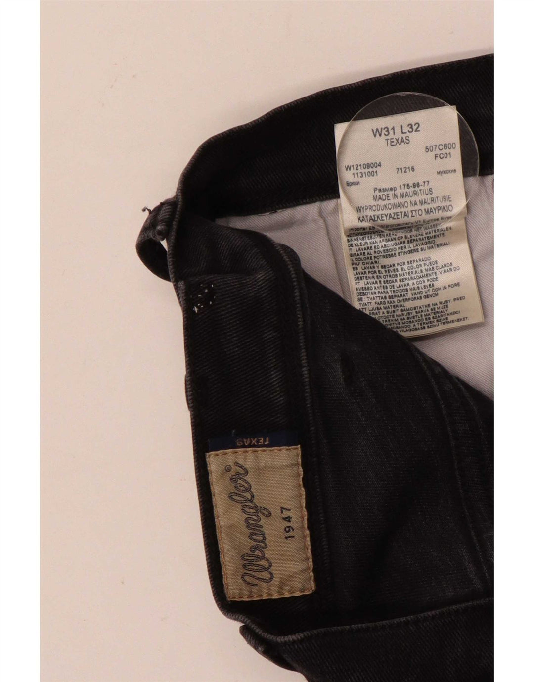 Blugi drepte pentru bărbați Wrangler Texas W31 L32 bumbac gri