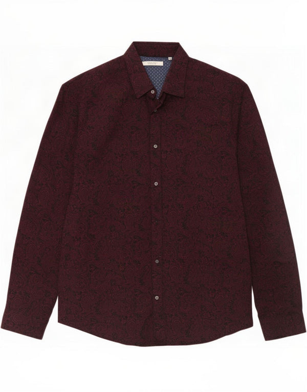 Cămașă Jack & Jones Premium pentru bărbați Mărimea 46 2XL Bumbac Paisley Burgundy