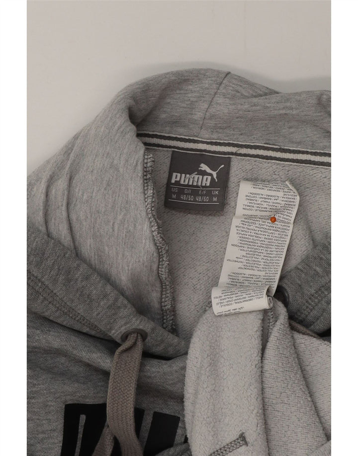 Pulover PUMA pentru bărbați, cu capota, din bumbac, gri mediu