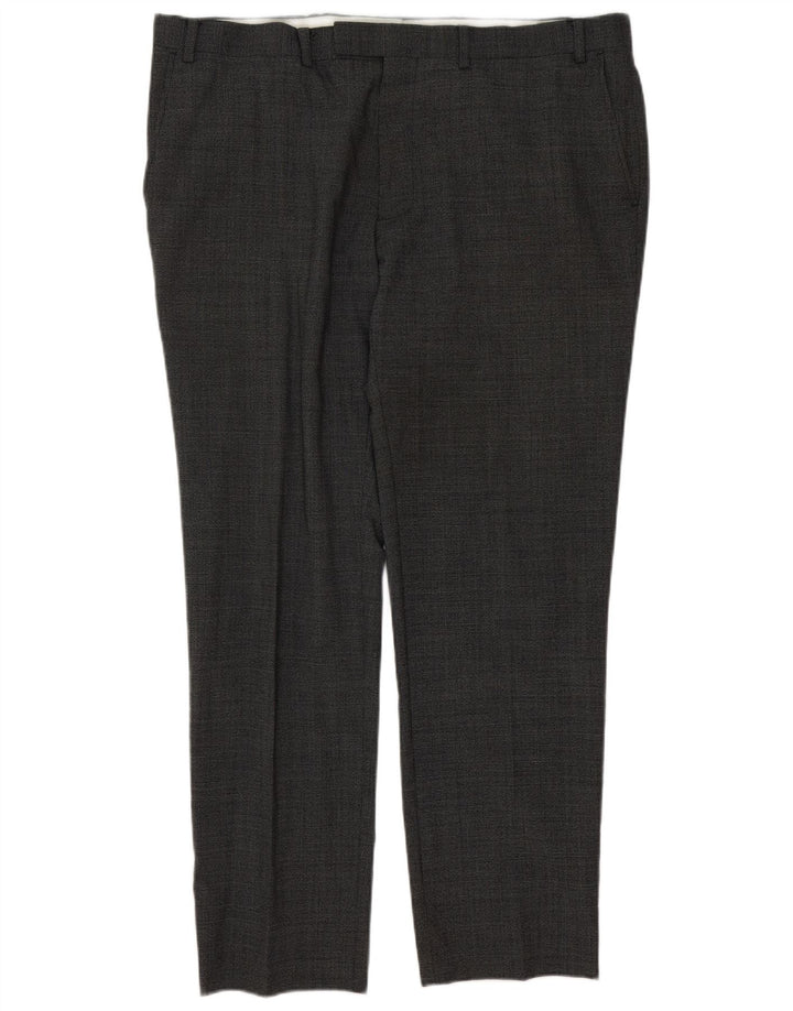 Pantaloni de costum conici pentru bărbați Marks & Spencer L40 L31 Gri Lână Classic