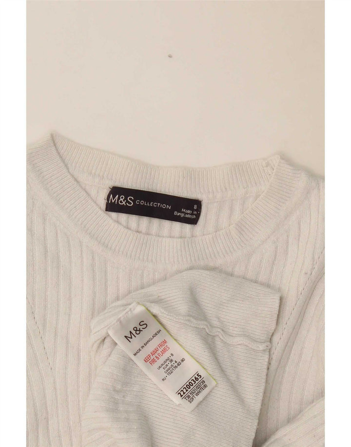 Pulover pentru femei Marks & Spencer cu gât de barcă UK 8 Small White