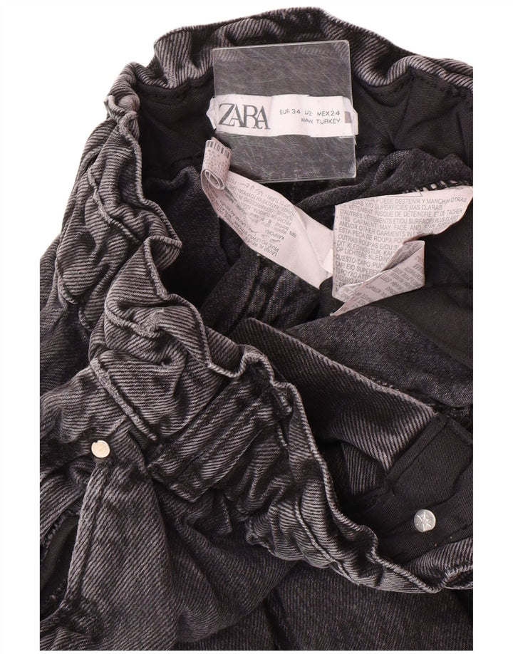 Blugi conici pentru femei cu talie înaltă Zara EU 34 2XS L24 L25 Gri Bumbac Modern