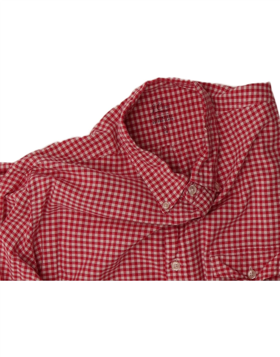 J. CREW Mens Slim Shirt Large Red Gingham Vintage J. Crew and Second-Hand J. Crew from Messina Hembry 