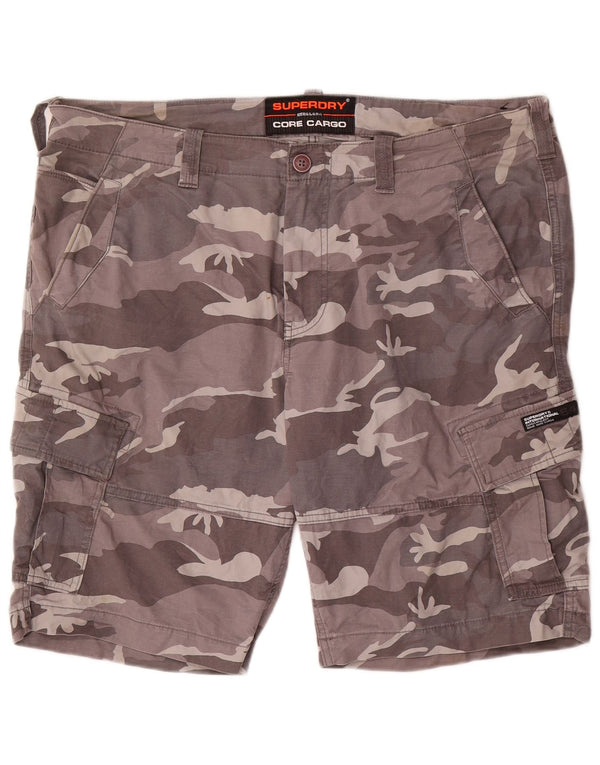 Pantaloni scurți cargo Superdry pentru bărbați W38 XL, bumbac camuflaj gri