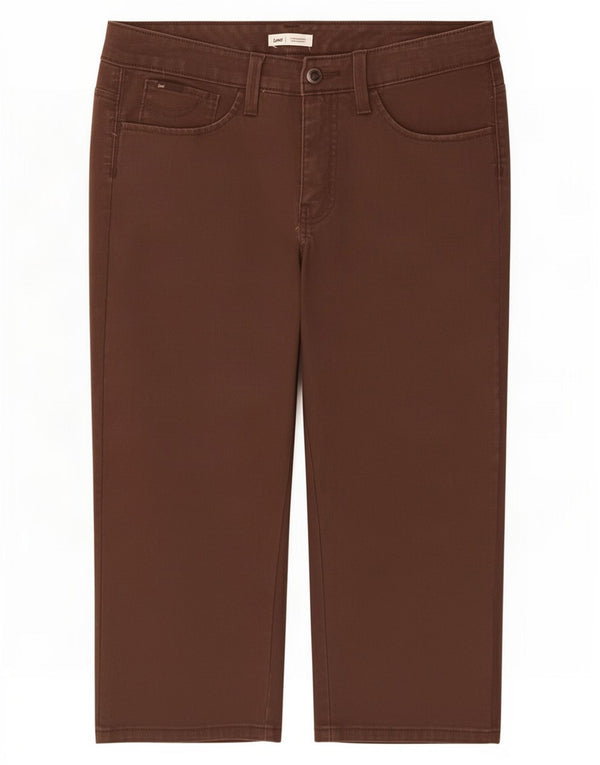 Pantaloni Capri pentru femei cu talie joasă Lee US 10 Large W30 L20 Maro Bumbac