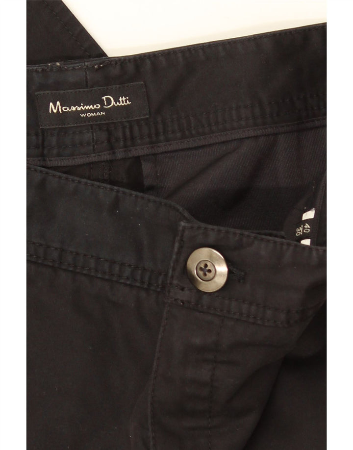 Massimo Dutti Pantaloni Chino Drepți Femei EU 40 Medium W30 L30 Negru