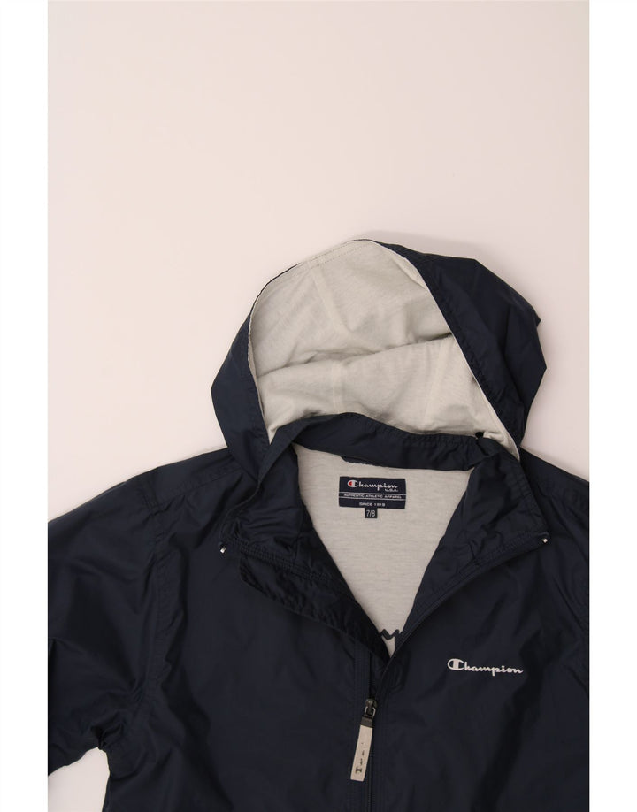 CHAMPION Boys Hooded Rain Jacket 7-8 Years Navy Blue Polyamide Vintage Champion and Second-Hand Champion from Messina Hembry 