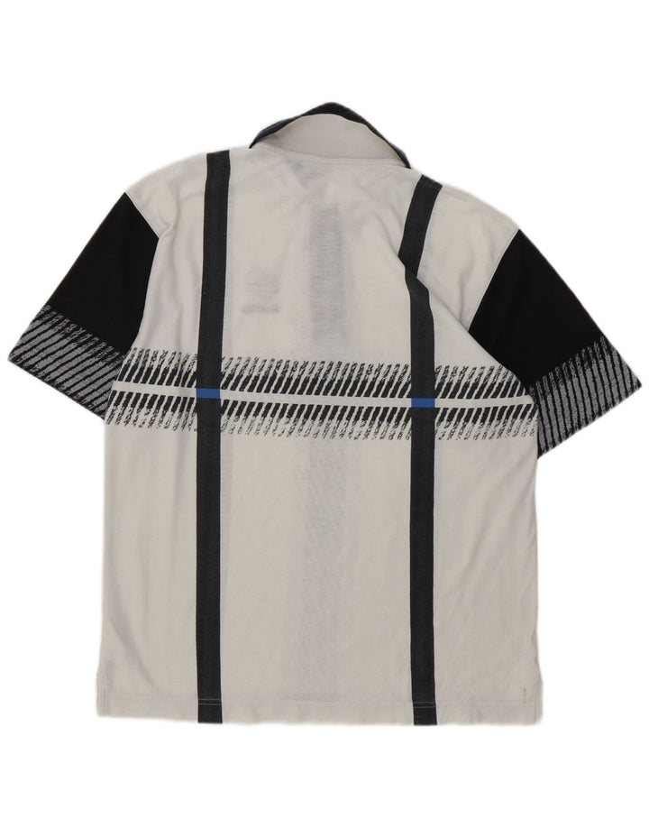 Tricou polo pentru bărbați Lotto, alb mediu, poliester bloc de culoare