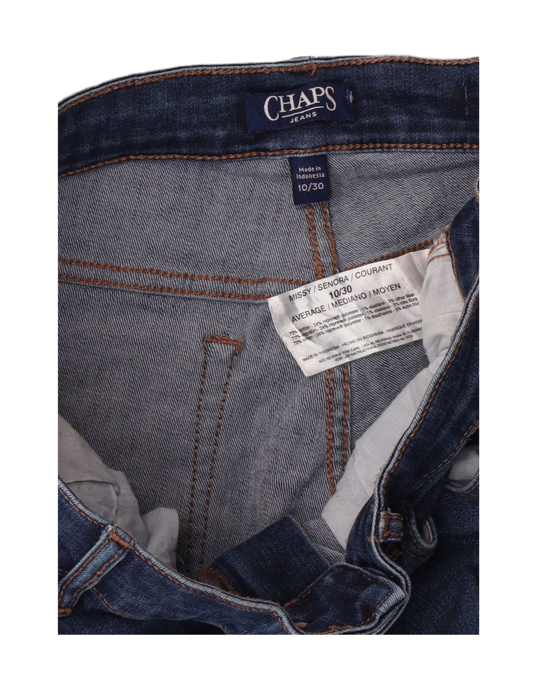CHAPS Womens Bootcut Cropped Jeans US 10 Large W30 L24 Blue Cotton Vintage Chaps and Second-Hand Chaps from Messina Hembry 