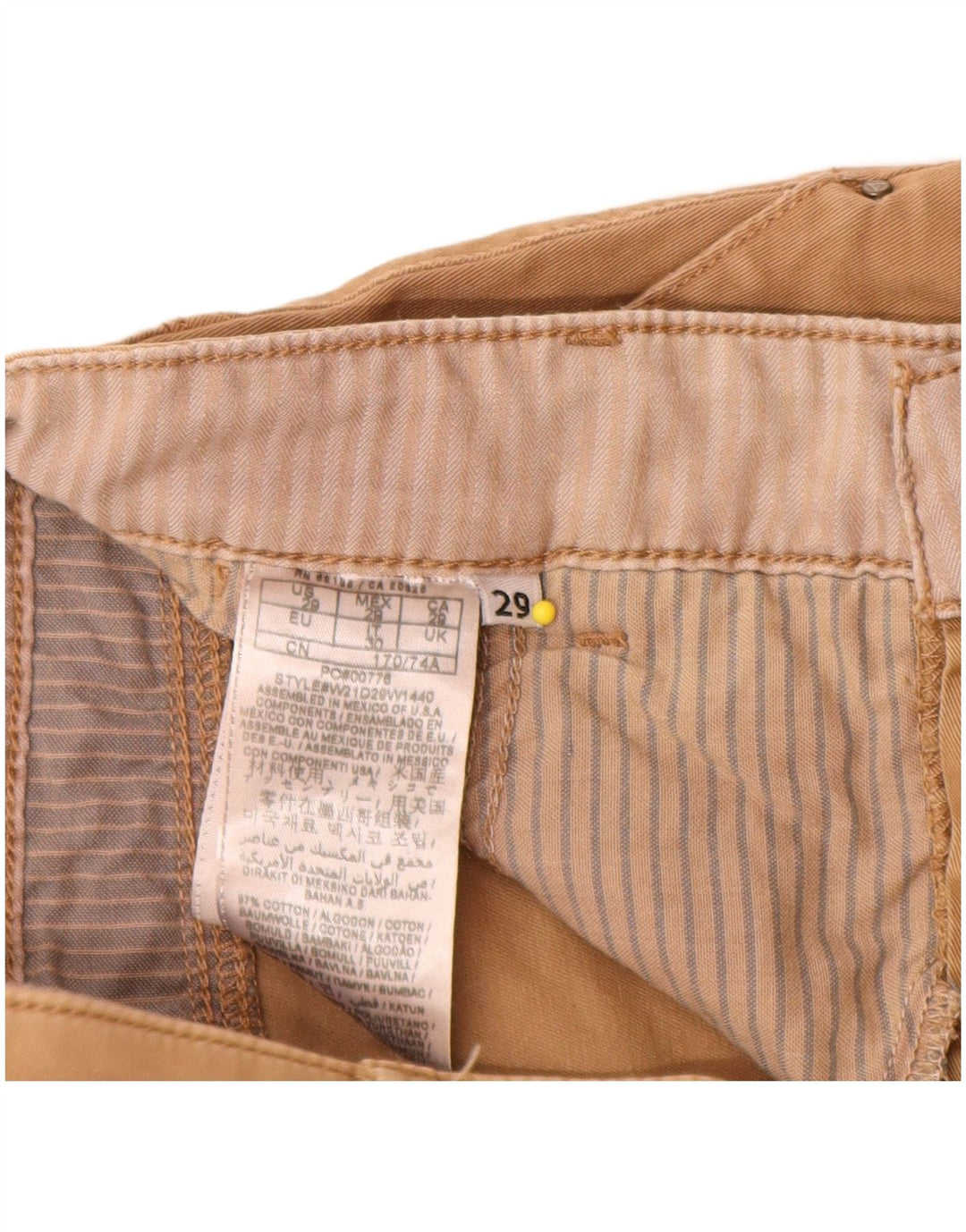 Fusta mini Guess pentru femei W29, bumbac, bej mediu