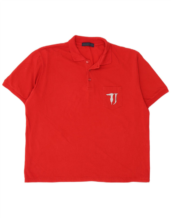 Trussardi Jeans Tricou Polo XL Roșu pentru bărbați