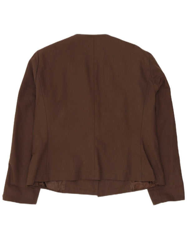 BARBARA B Jachetă Blazer deschisă pentru femei UK 18 XL bumbac maro