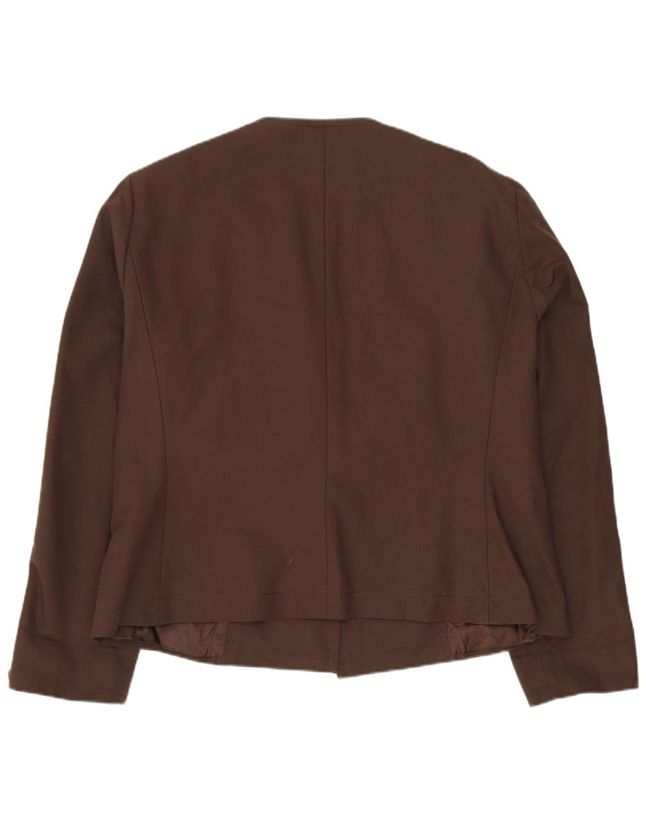 BARBARA B Jachetă Blazer deschisă pentru femei UK 18 XL bumbac maro