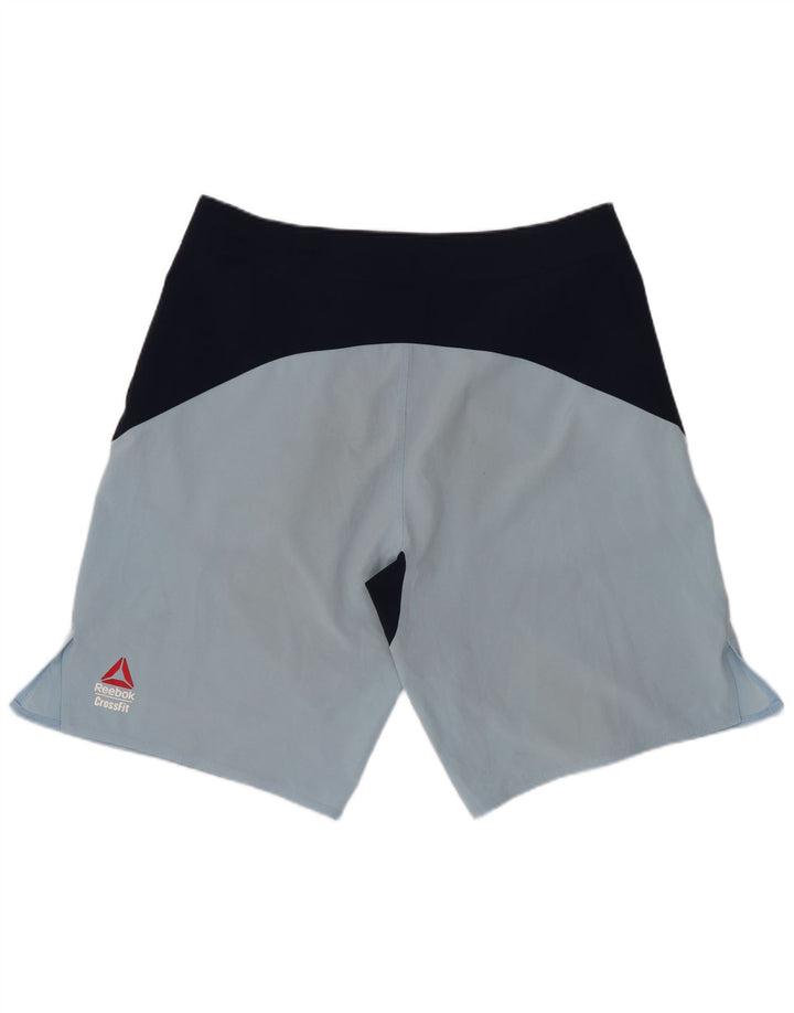 Pantaloni scurți de înot grafic Reebok pentru bărbați, albastru mediu, nailon color bloc