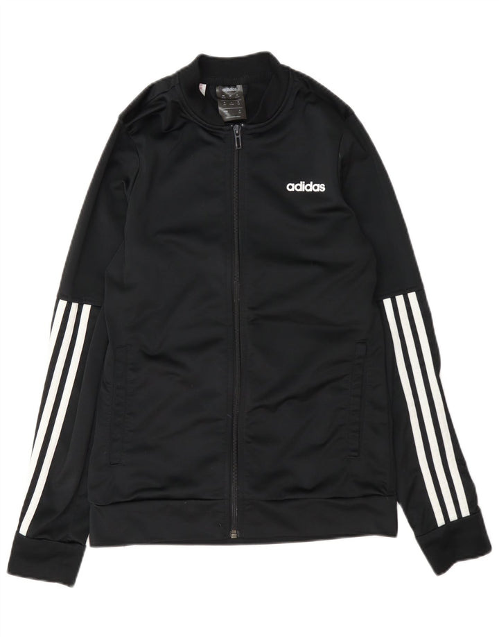 Jachetă de trening pentru băieți Adidas 13-14 ani, poliester negru