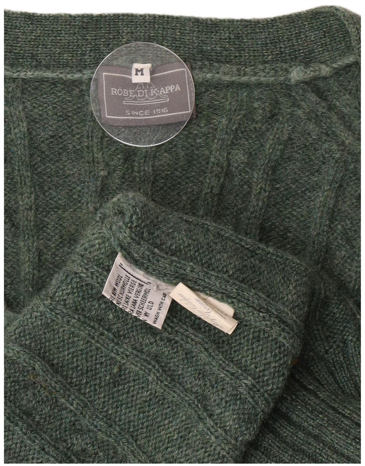Pulover cardigan pentru bărbați Kappa, verde mediu, lână nouă