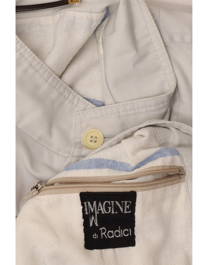 RADICI Mens Bomber Jacket UK 42 XL White Colourblock Vintage Radici and Second-Hand Radici from Messina Hembry 