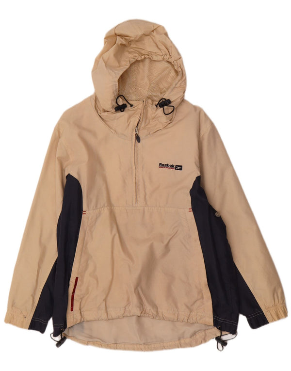 Jachetă de ploaie cu glugă Reebok pentru femei UK 12 Medium Bej Colorblock