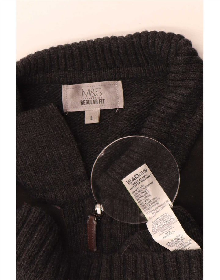 Pulover cardigan pentru bărbați Marks & Spencer, cu croială obișnuită, mare, gri acrilic