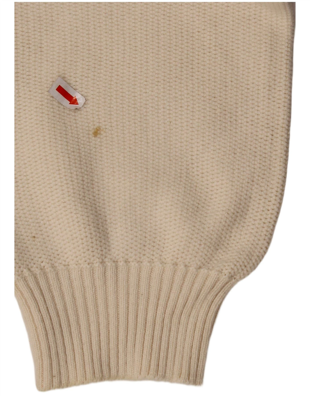 VINTAGE Pulover cu decolteu în V pentru bărbați, bumbac mare, bej