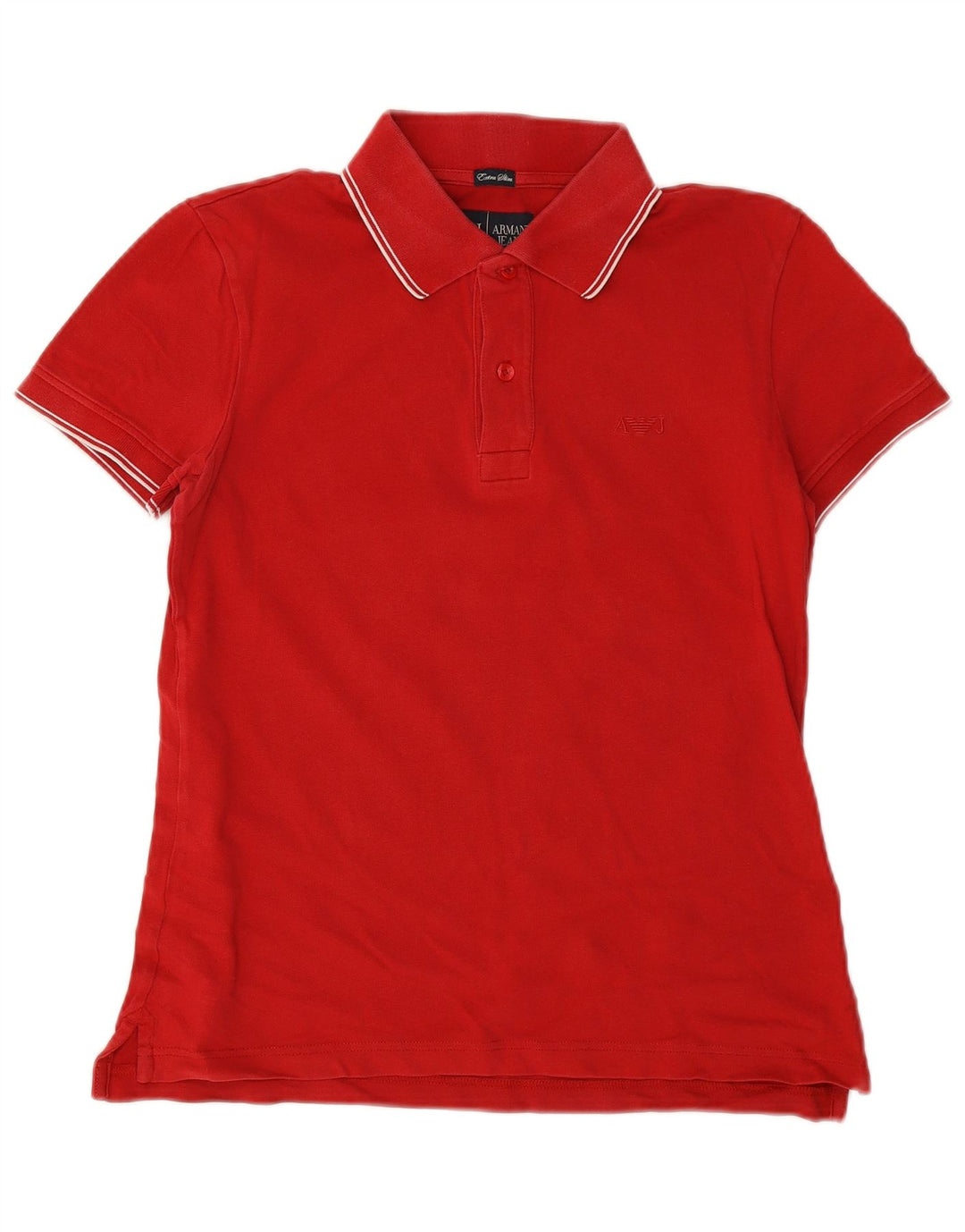 Tricou polo strâns pentru femei Armani Jeans UK 14 Medium Red