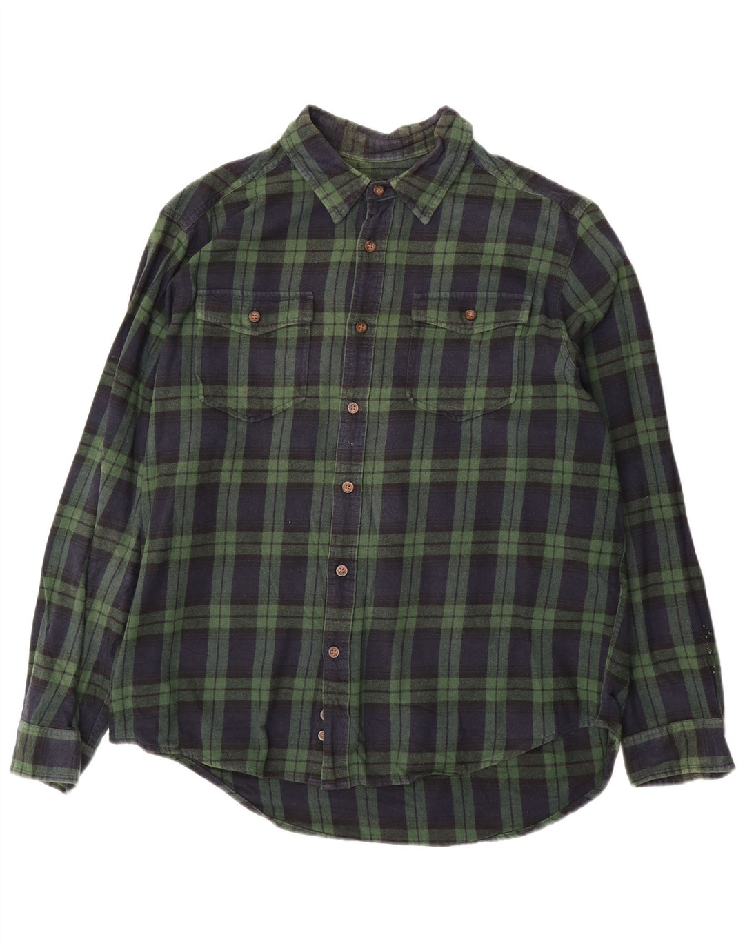 Cămașă de flanel pentru bărbați EDDIE BAUER XL, bumbac cu carouri verde