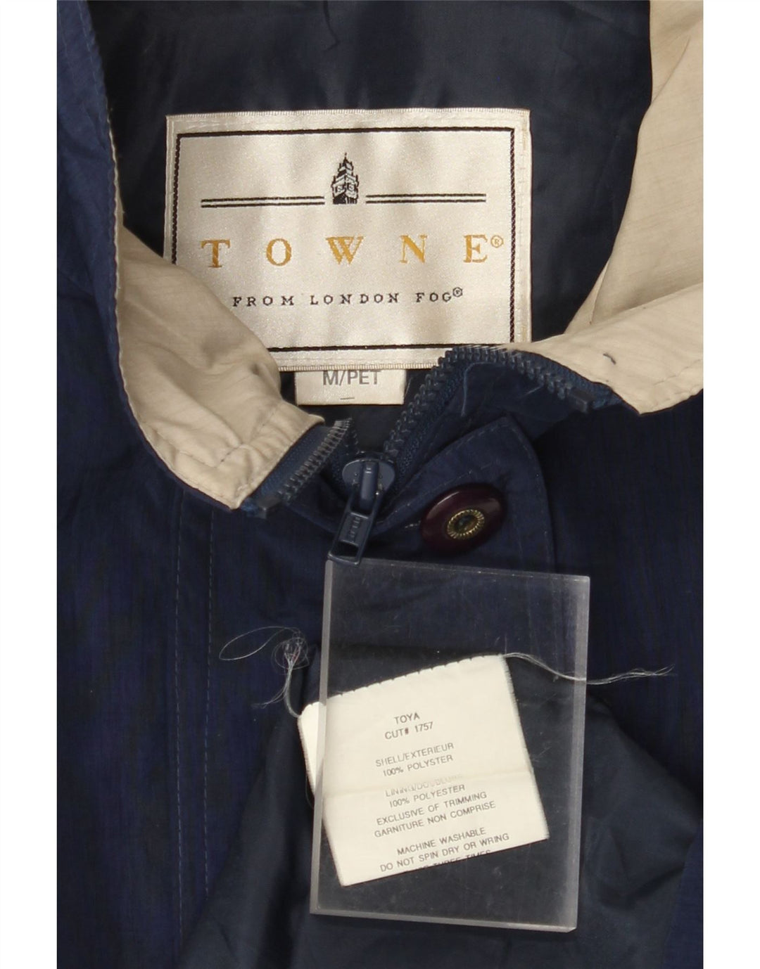 LONDON FOG Palton Towne oversized Windbreaker pentru femei UK 14 Medium Bleumarin