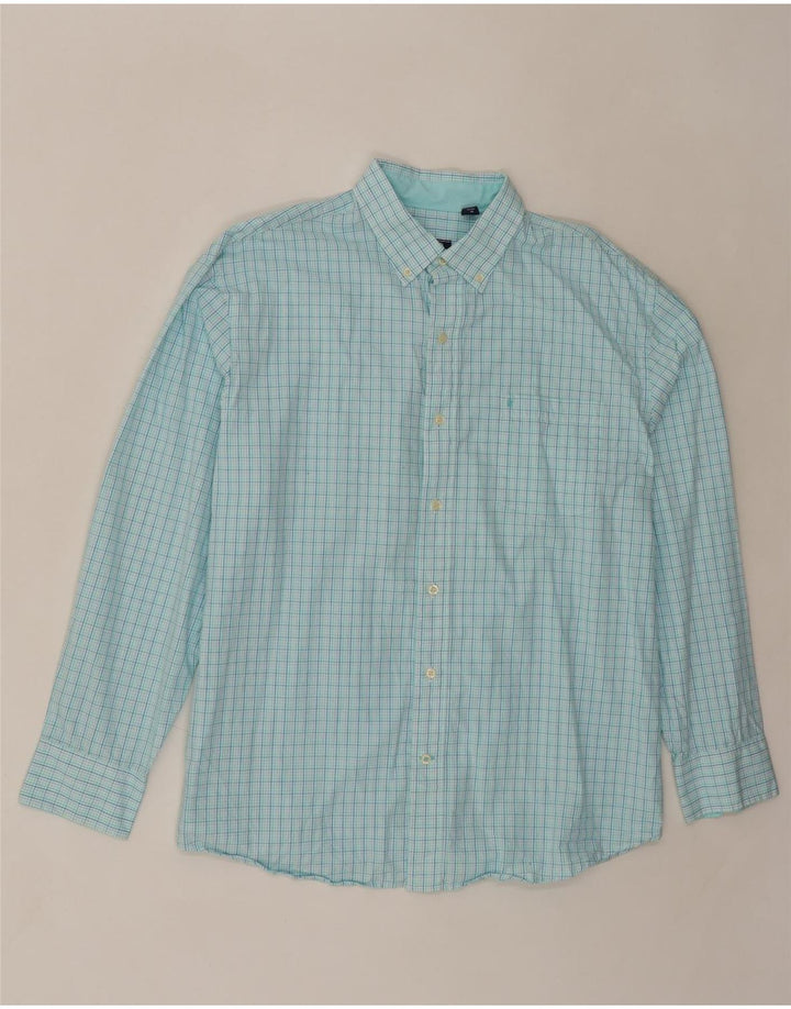 IZOD Mens Shirt XL Blue Check Cotton Vintage Izod and Second-Hand Izod from Messina Hembry 