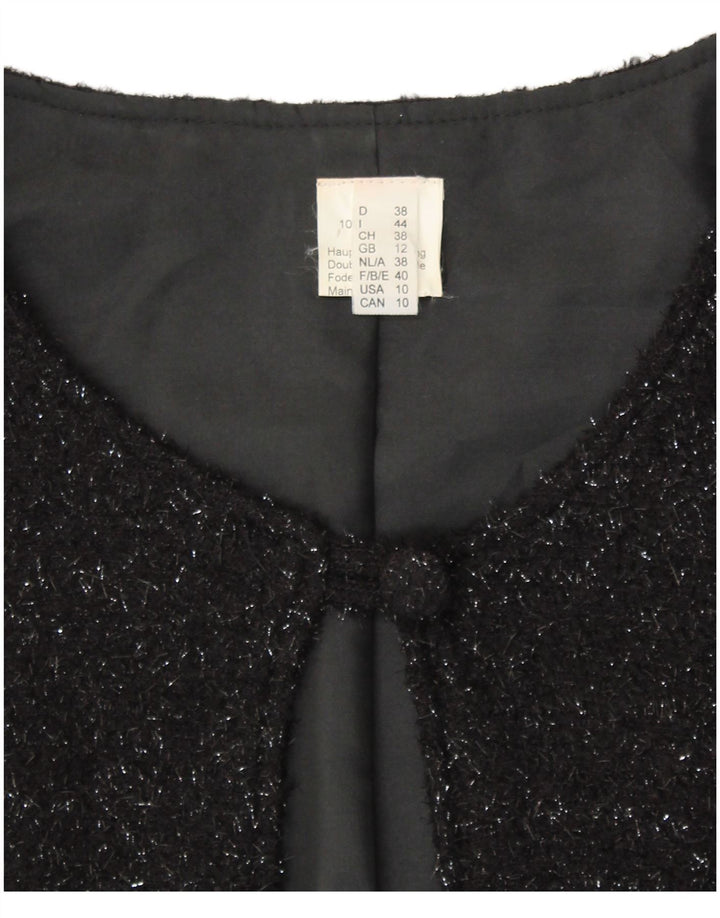 Jachetă Bolero pentru femei VINTAGE UK 12 Medium Black Flecked Nylon