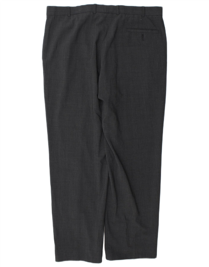 Marks & Spencer Pantaloni de costum croiți pentru bărbați L38 L31 Poliester gri