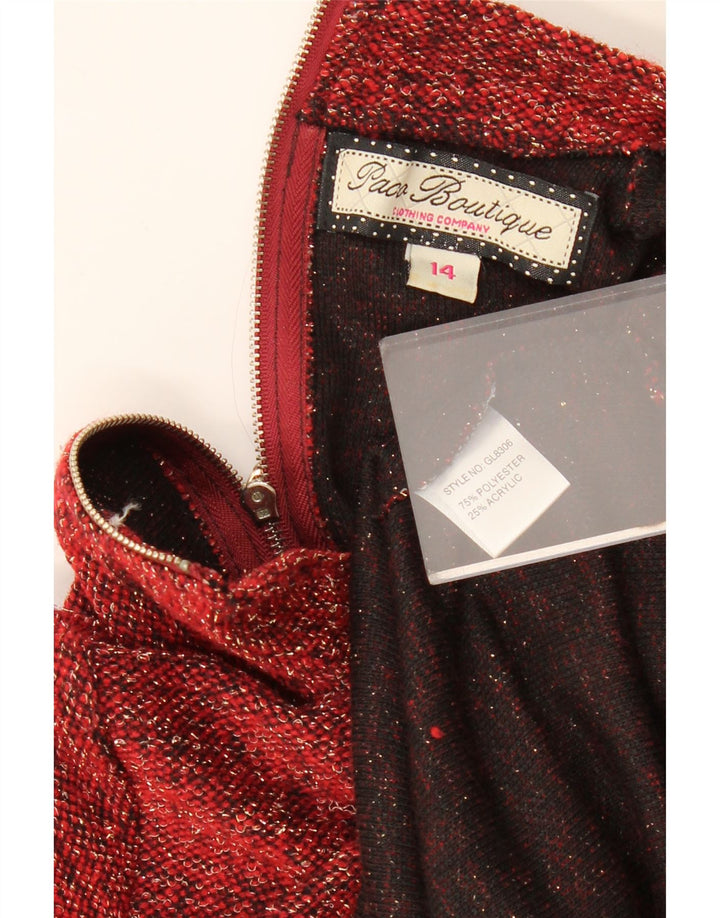 PACO BOUTIQUE rochie cu mânecă lungă pentru femei, rochie mare, roșie cu pături