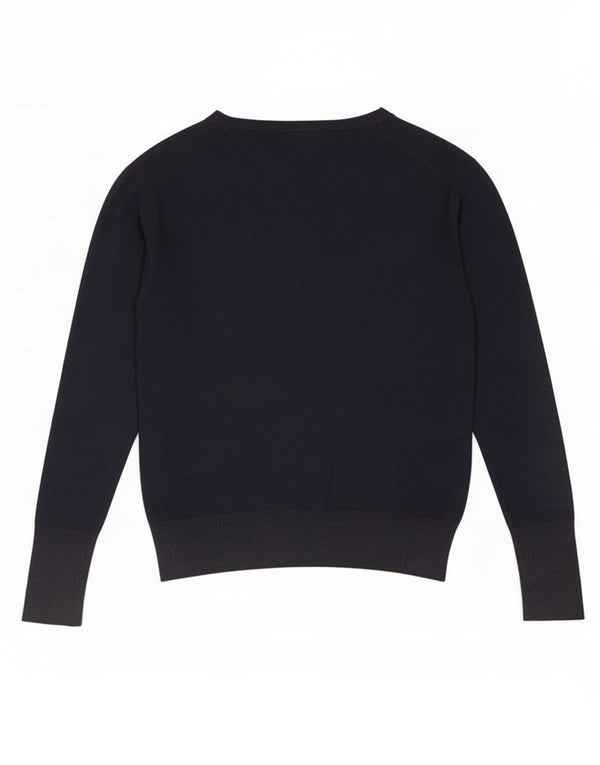 Zara Womens V-Neck Jumper Sweater UK 20 2XL Navy Blue Viscose