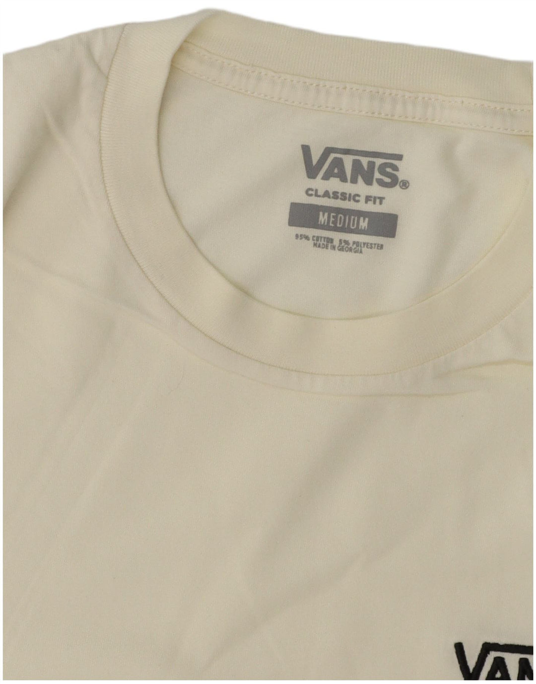 Tricou VANS Classic Fit pentru bărbați Top mediu din bumbac color bloc alb
