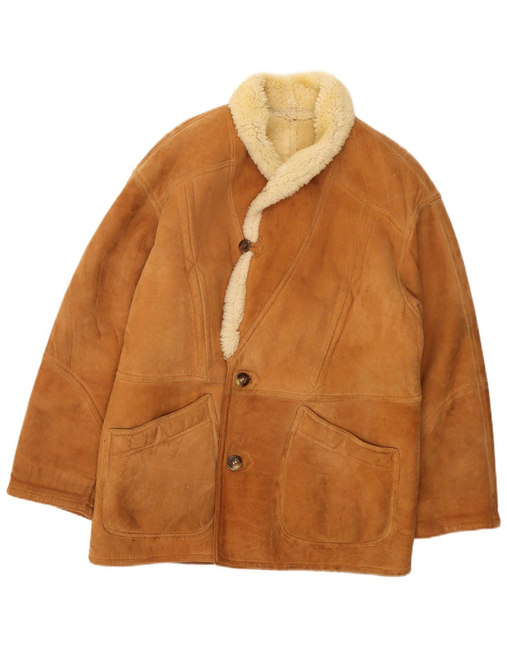 Jachetă din shearling pentru bărbați, UK 36, piele de oaie bej mică