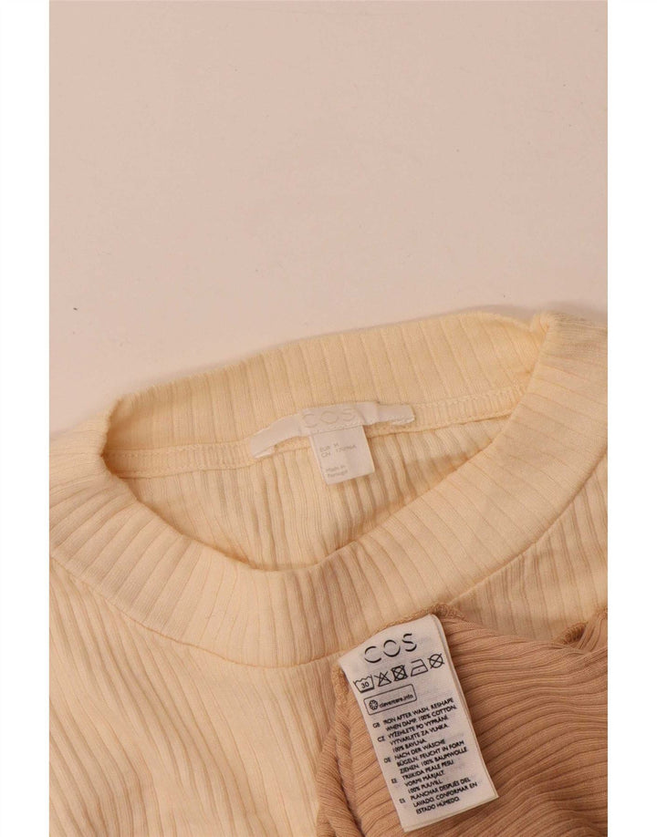 Cos Top pentru femei cu mânecă lungă UK 12 Medium Beige Colorblock Bumbac