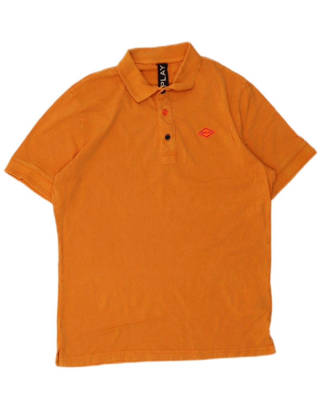 Tricou polo pentru bărbați Replay, bumbac portocaliu mic