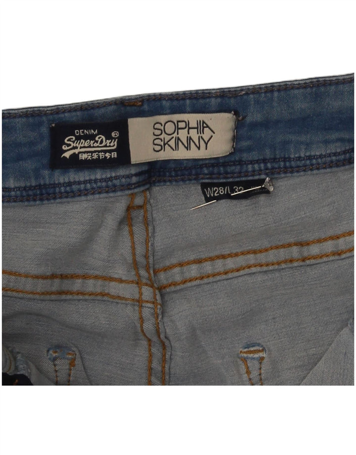 Blugi skinny distressed Sophia Superdry pentru femei W28 L32 albastru