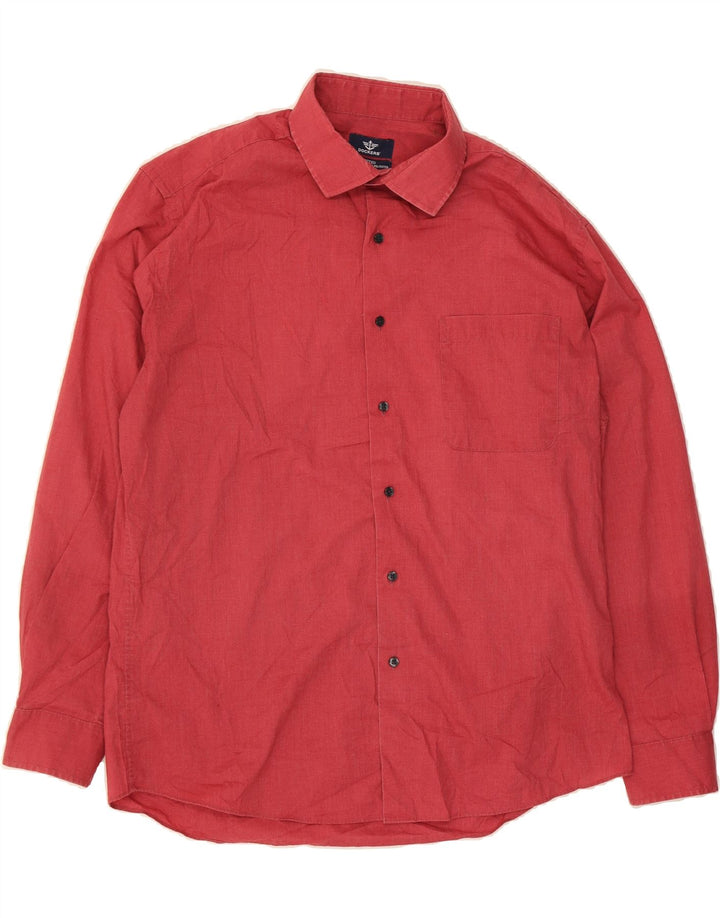 DOCKERS Mens Fitted Shirt Size 16 16 1/2 Large Red Cotton Vintage Dockers and Second-Hand Dockers from Messina Hembry 
