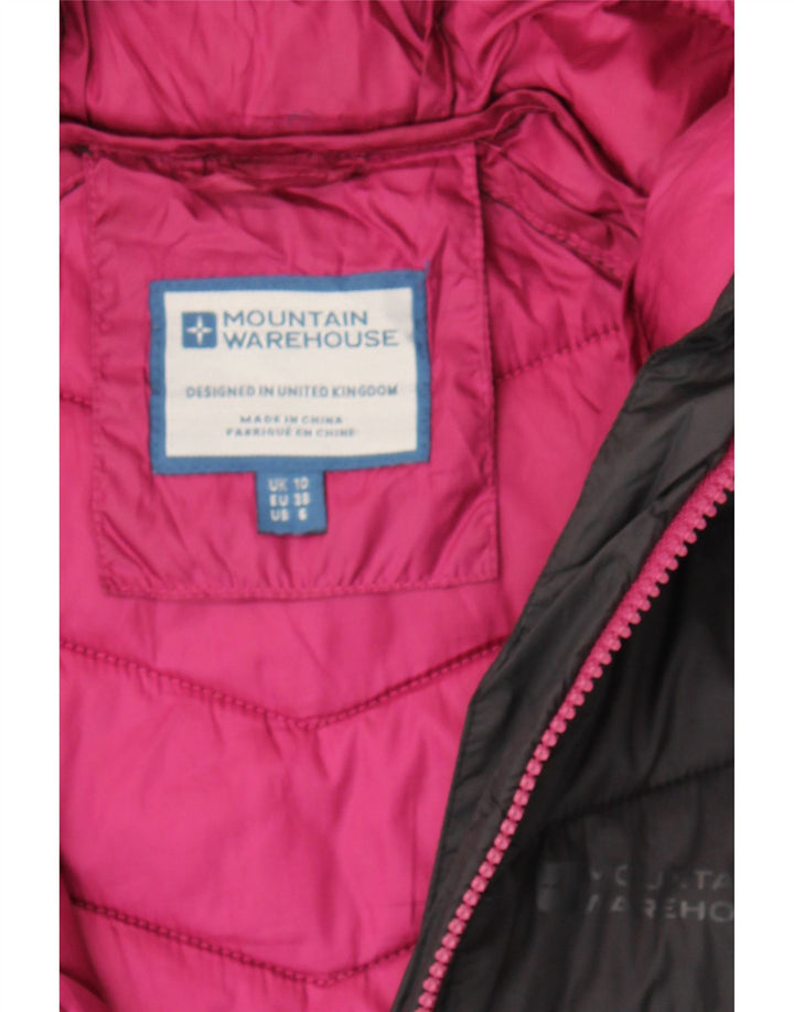 MOUNTAIN WAREHOUSE Womens Hooded Padded Jacket UK 10 Small Black Nylon Vintage Mountain Warehouse and Second-Hand Mountain Warehouse from Messina Hembry 