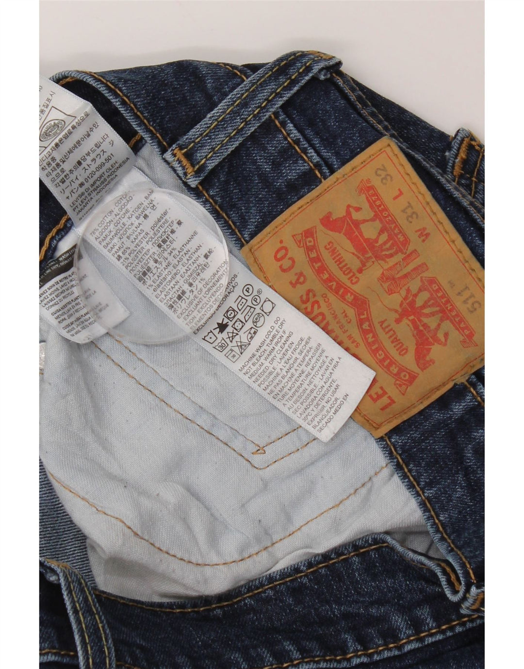 Blugi Levi's 511 Slim pentru bărbați W31 L32 Bumbac albastru