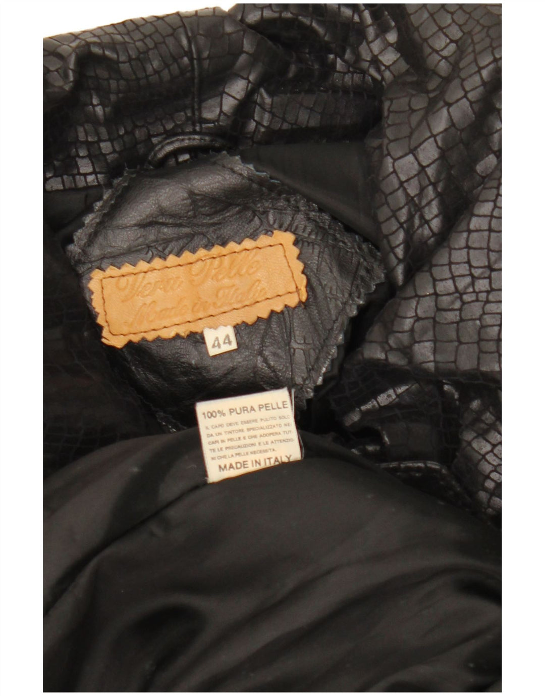 Palton de piele VINTAGE pentru femei IT 44 Medium Black Leather